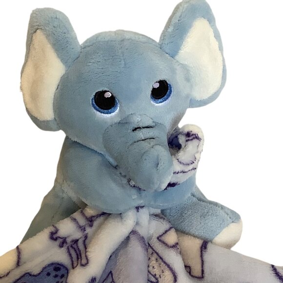 Elephant Plush Baby Blanket Lovey Security Little Beginnings Zoo Animal 12"x12" - Picture 2 of 8